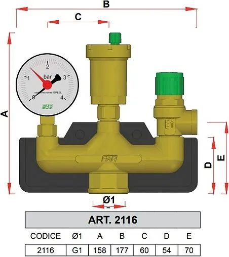 Группа безопасности котла 1&quot; 3 бар Far FA 2116