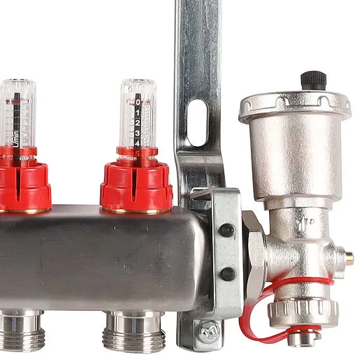 Группа коллекторная с расходомерами 12 отводов 1"в/в x ¾"ек Rommer RMS-1210-000012