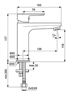 Смеситель для раковины Ideal Standard Cerafine Model D хром BC554AA Смеситель для раковины Ideal Standard Cerafine Model D хром BC554AA, 2