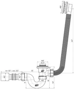 Слив-перелив для ванны Ани Пласт хром EC155S, 2