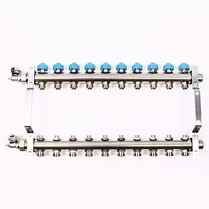 Группа коллекторная без расходомеров 10 отводов 1"н/н x ¾"ек Uni-fitt 456W4310 Группа коллекторная без расходомеров 10 отводов 1"н/н x ¾"ек Uni-fitt 456W4310, 4