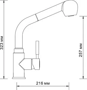 Смеситель для кухни с выдвижным изливом Wasserkraft темная бронза A8247, 2