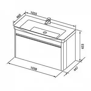 Тумба-умывальник Aquanet Вилора 105 белый 00199872+00182313 Тумба-умывальник Aquanet Вилора 105 белый 00199872+00182313, 2
