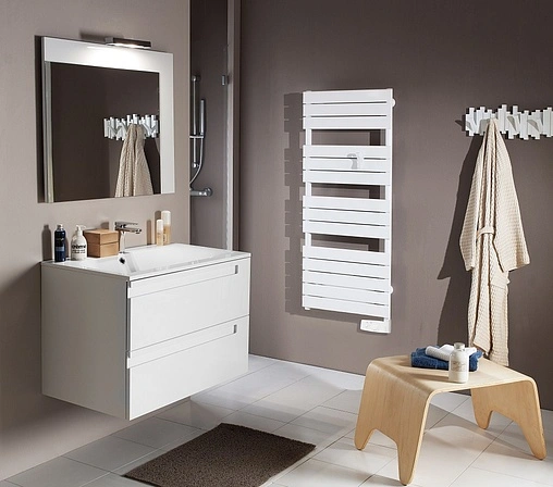 Полотенцесушитель электрический лесенка Atlantic Adelis 1374x556 W 750W белый матовый 002239