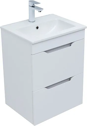 Тумба-умывальник Aquanet Практика 50 белый матовый 00330455+44050