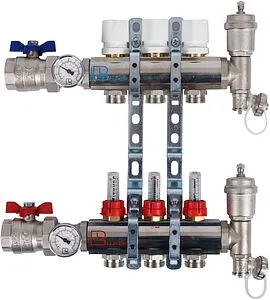 Группа коллекторная с расходомерами 3 отвода 1&quot;в/в x ¾&quot;ек Luxor CD 473M/3 15652703MN, 1