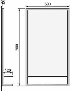 Зеркало Jorno Steal 50 с полкой и держателем чёрный Ste.02.50/Pld/B Зеркало Jorno Steal 50 с полкой и держателем чёрный Ste.02.50/Pld/B, 2