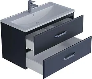 Тумба-умывальник подвесная Uperwood Foster 90 чёрный матовый 291020537, 5