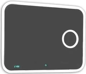 Зеркало с подсветкой Continent Bliss Led 80 с линзой, с часами белый ЗЛП429, 1