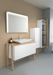 Шкаф-пенал подвесной Isvea Eleganza 39 дуб/белый 21LG3101038I, 5