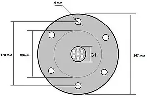 Фланец для гидроаккумулятора 1"н / Ø=145мм Impero Фланец для гидроаккумулятора 1"н / Ø=145мм Impero, 2