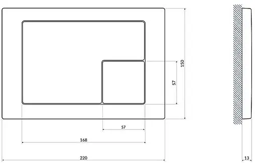 Комплект 6 в 1 Cersanit Carina XL CO DPL EO slim 64441 с кнопкой Corner хром глянцевый
