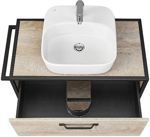 Тумба-умывальник подвесная Aquaton Лофт Фабрик 80 дуб эндгрейн 1A2424K2LTDU0