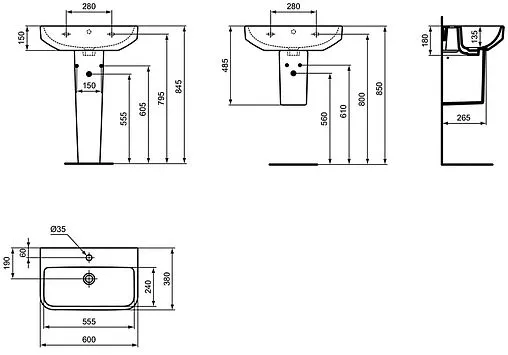 Раковина Ideal Standard i.Life S 60 белый T458301
