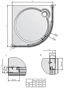 Душевое ограждение 900x900мм прозрачное стекло Roltechnik Proxima Line PXR2N/900 531-900R55N-00-02 Душевое ограждение 900x900мм прозрачное стекло Roltechnik Proxima Line PXR2N/900 531-900R55N-00-02, 2