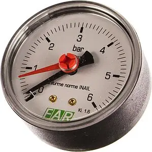 Манометр аксиальный Far 63мм 6 бар ¼&quot; FA 2500 06, 3