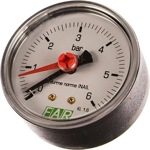 Манометр аксиальный Far 63мм 6 бар ¼&quot; FA 2500 06