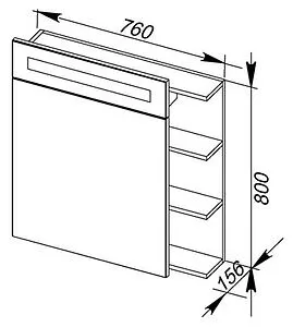 Шкаф-зеркало Aquanet Адель 80 185768, 2