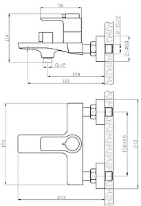 Смеситель для ванны Rossinka хром RS50-31 Смеситель для ванны Rossinka хром RS50-31, 2
