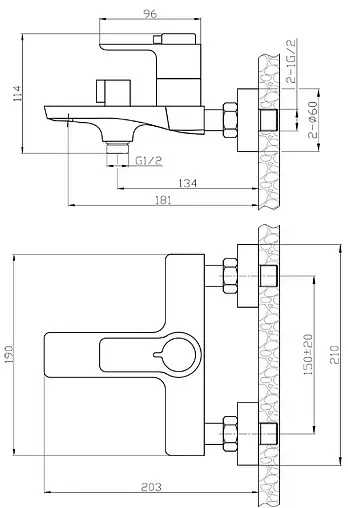 Смеситель для ванны Rossinka хром RS50-31