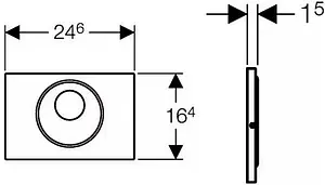 Клавиша смыва для унитаза Geberit Sigma 10 115.891.SN.5 кнопки/матовый нерж. сталь, кольцо/полированная нерж. сталь, 2