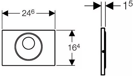 Клавиша смыва для унитаза Geberit Sigma 10 115.891.SN.5 кнопки/матовый нерж. сталь, кольцо/полированная нерж. сталь