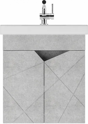 Тумба под умывальник подвесная Домино Vector 50 метрополитан грей/бетон серый DV6609T
