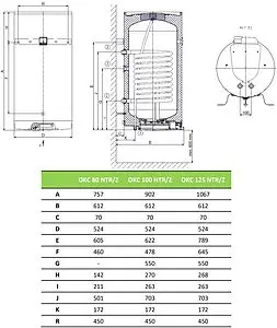 Бойлер косвенного нагрева Drazice OKC 100 NTR/Z (24 кВт) 1108508101 Бойлер косвенного нагрева Drazice OKC 100 NTR/Z (24 кВт) 1108508101, 2