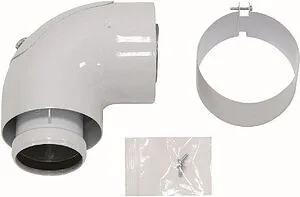 Колено для дымохода Ø 60/100мм ∠ 90° с ревизией Vaillant 303836, 1