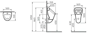 Писсуар с внешним подводом воды VitrA Arkitekt белый 6202B003-0198 Писсуар с внешним подводом воды VitrA Arkitekt белый 6202B003-0198, 2
