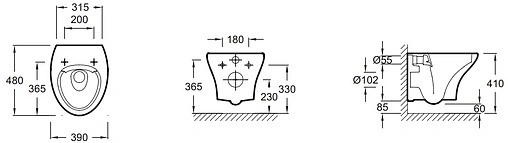 Унитаз подвесной безободковый Jacob Delafon Nouvelle Vague Rimless белый EDK102-00