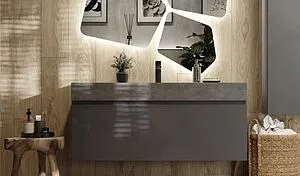 Тумба под умывальник подвесная Raval Facet 120 антрацит Fac.01.120/P/A/RL, 5