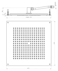 Лейка верхнего душа Bossini DREAM - Cube хром H38459.030, 2