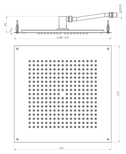 Лейка верхнего душа Bossini DREAM - Cube хром H38459.030
