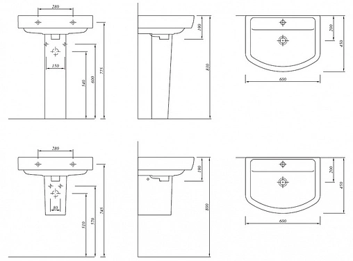 Раковина Kale Basics 60 белый 7112210500