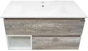 Тумба-умывальник подвесная Comforty Турин 75 дуб бежевый/белый 00004144200CF Тумба-умывальник подвесная Comforty Турин 75 дуб бежевый/белый 00004144200CF, 1