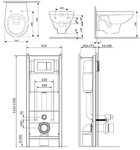 Комплект 6 в 1 Am.Pm Sense IS301.74A1738 с кнопкой белый глянцевый, 2