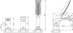 Смеситель на борт ванны на 3 отверстия Lemark Allegro белый/хром LM5945CW Смеситель на борт ванны на 3 отверстия Lemark Allegro белый/хром LM5945CW, 2