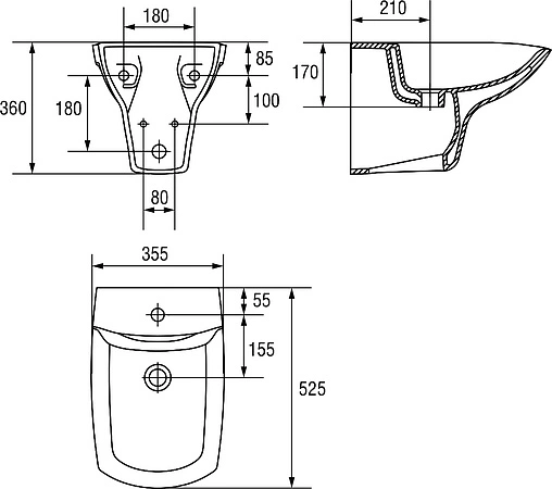 Биде подвесное Cersanit Carina белый P-BI-CARINA-Z