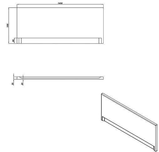 Панель для ванны фронтальная Cersanit Lorena 140 белый PA-TYPE1*140-W