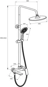 Душевая система со смесителем для ванны Osgard Solen хром 57050 Душевая система со смесителем для ванны Osgard Solen хром 57050, 2