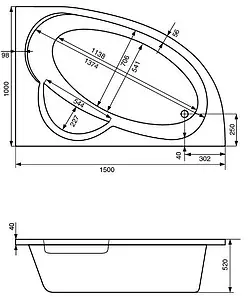 Ванна акриловая Santek Шри-Ланка 150x100 R 1WH302395 Ванна акриловая Santek Шри-Ланка 150x100 R 1WH302395, 2