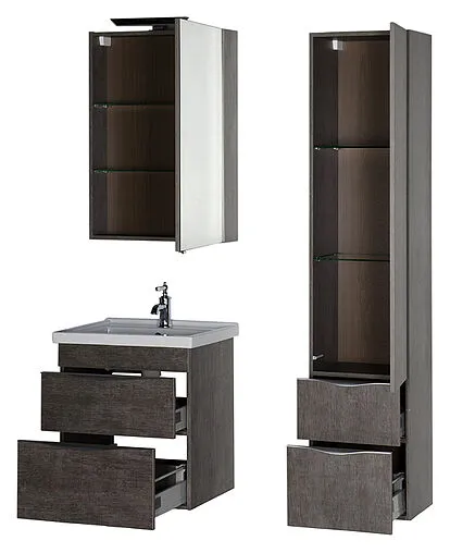 Шкаф-зеркало Aquanet Эвора 60 R дуб антик 00182996 Шкаф-зеркало Aquanet Эвора 60 R дуб антик 00182996