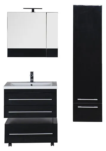 Шкаф-зеркало Aquanet Нота 75 чёрный 169190