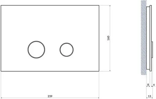 Клавиша смыва для унитаза Cersanit Stero 61382 стекло/белый