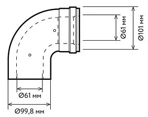 Колено для дымохода Ø 60/100мм ∠ 90° (Al) Arderia 2601222, 2