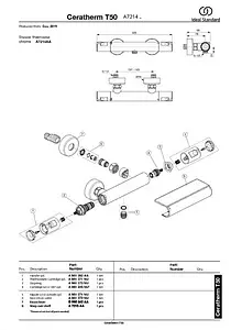 Термостат для душа Ideal Standard Ceratherm T50 хром A7214AA Термостат для душа Ideal Standard Ceratherm T50 хром A7214AA, 5