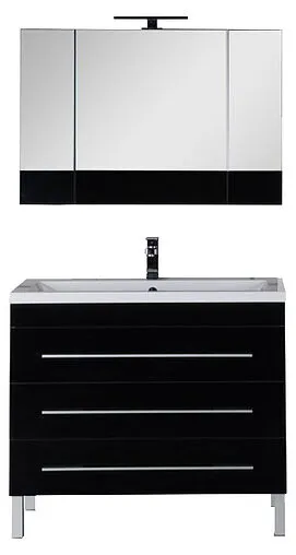 Шкаф-зеркало Aquanet Верона 100 чёрный 00175386