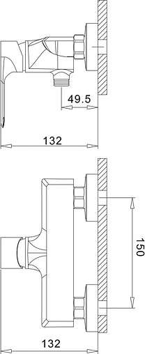 Смеситель для душа BelBagno Bocco хром BOC-ESDM-CRM