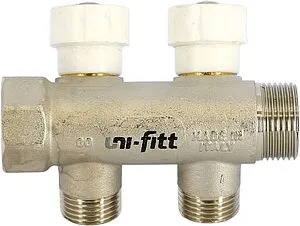 Коллектор регулирующий проходной 2 отвода ¾"в/н x ¾"ек Uni-fitt 400N3321 Коллектор регулирующий проходной 2 отвода ¾"в/н x ¾"ек Uni-fitt 400N3321, 4